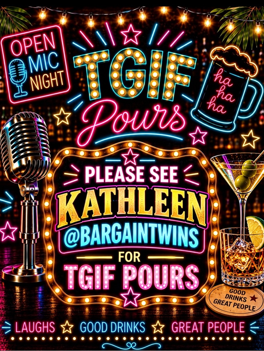 🍷TYSM 
EVERY1 🍇 
ICYMI
KATHLEEN 
@BARGAINTWINS
HAS TGIF
POURS
🥃